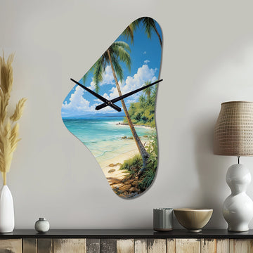 Palm Trees Palms I - Asymmetric Metal Wall Clock